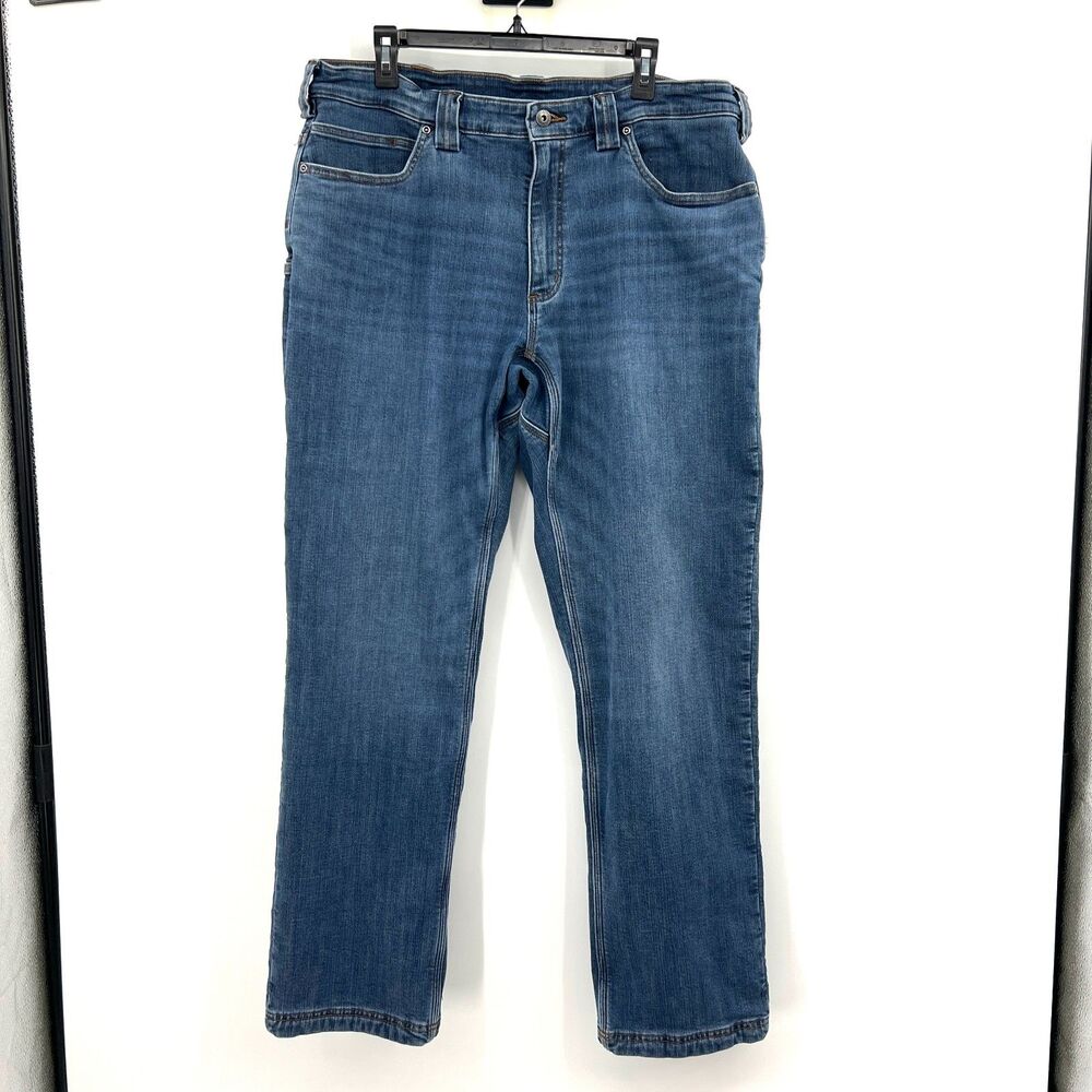 Duluth Trading Ballroom DoubleFlex Jeans Mens 38x32 Standard Fit Flannel Lined